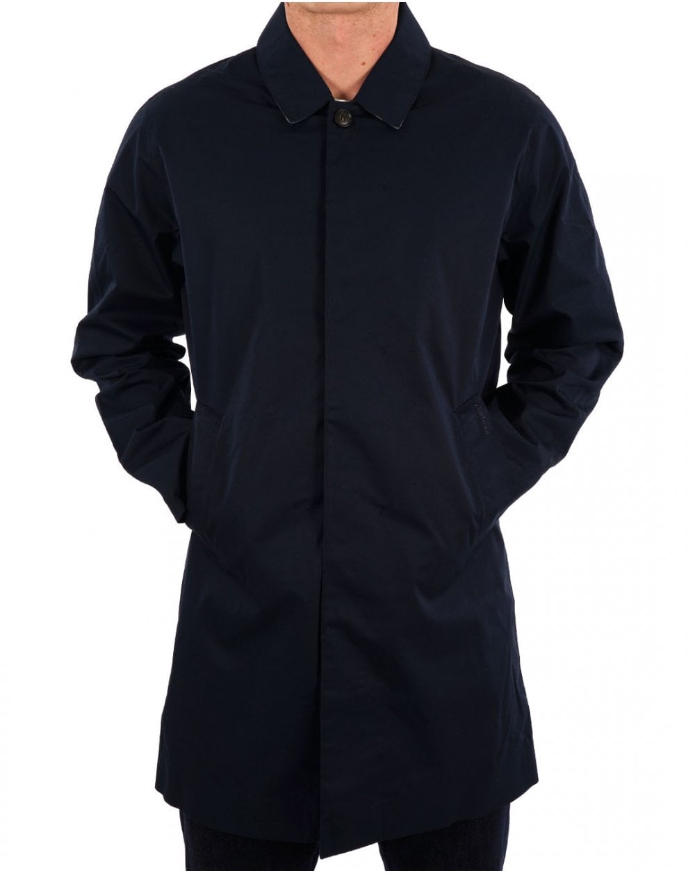 Barbour Rokig Wasserdichter Regenmantel, Marineblau