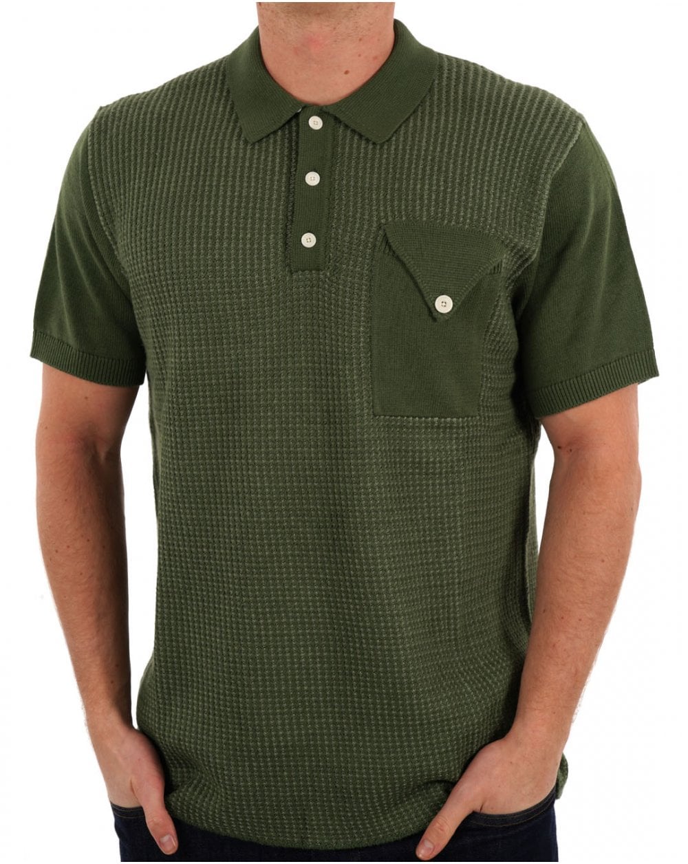 Pretty Green Roxy SS Strickpolo Grün