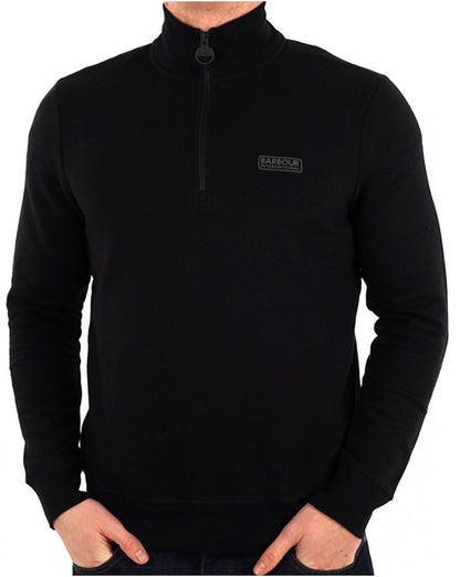 Barbour International Essential Half Zip Sweatshirt Schwarz/Zinn