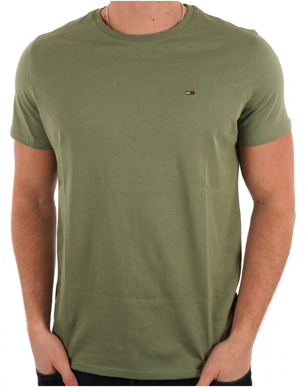 Tommy Jeans Slim Fit T Shirt Aruba Green