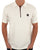 Trojan Ottoman Rib Chrome Zip Polo Ecru