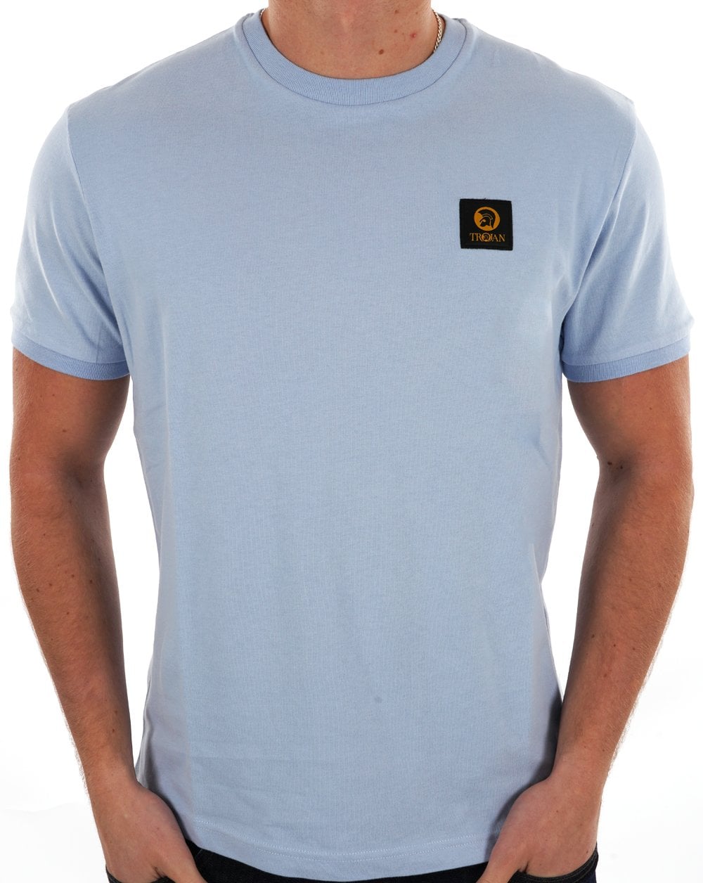 Trojan Badge Plain T-Shirt Puderblau