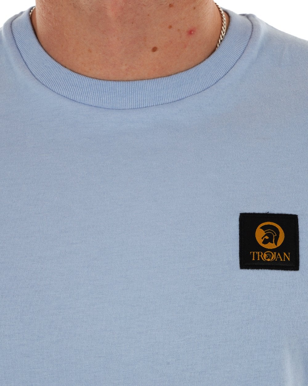 Trojan Badge Plain T-Shirt Puderblau