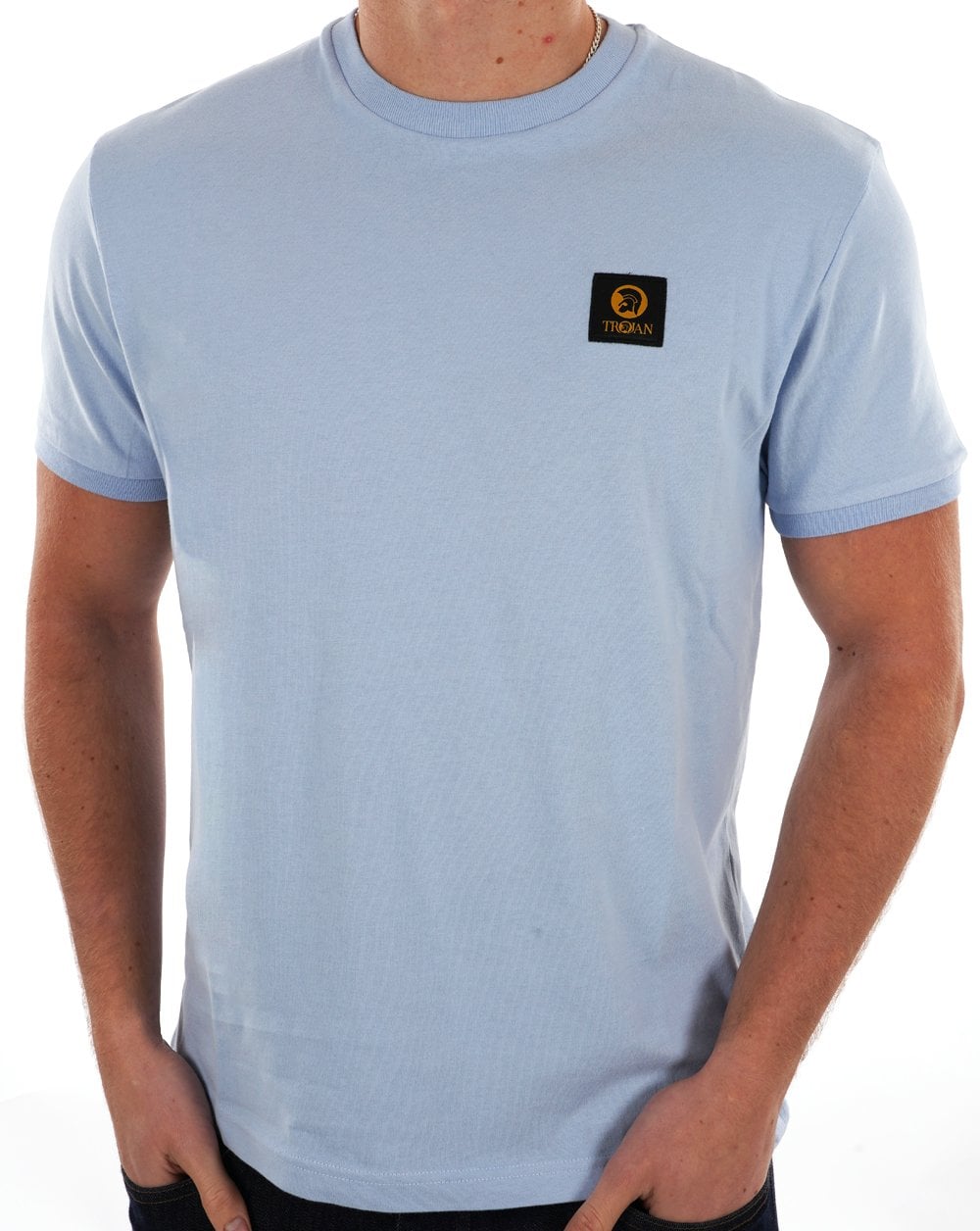 Trojan Badge Plain T-Shirt Puderblau