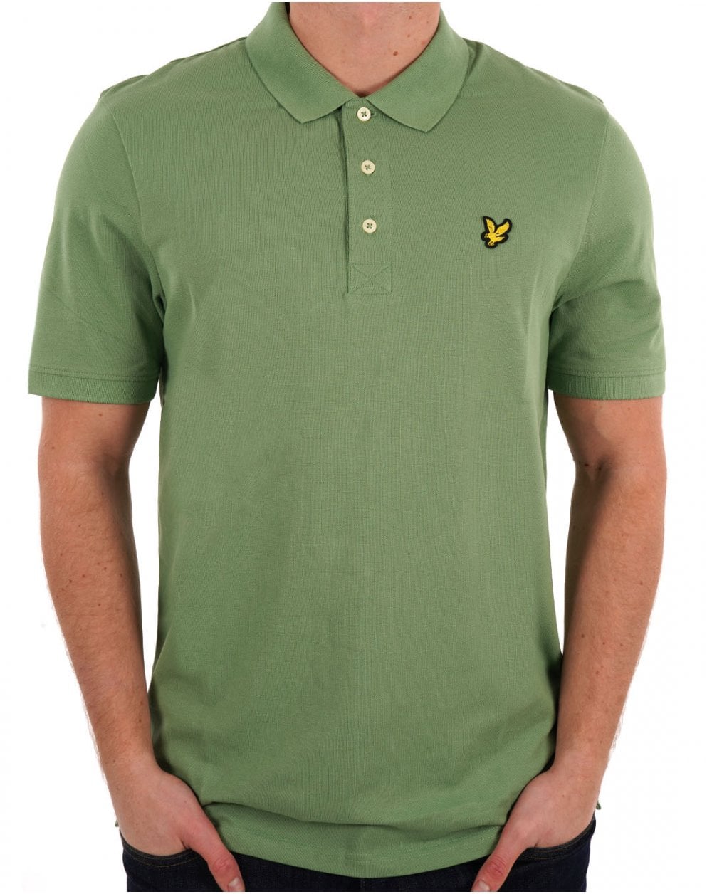 Lyle &amp; Scott Poloshirt, schlicht, Rauchgrün