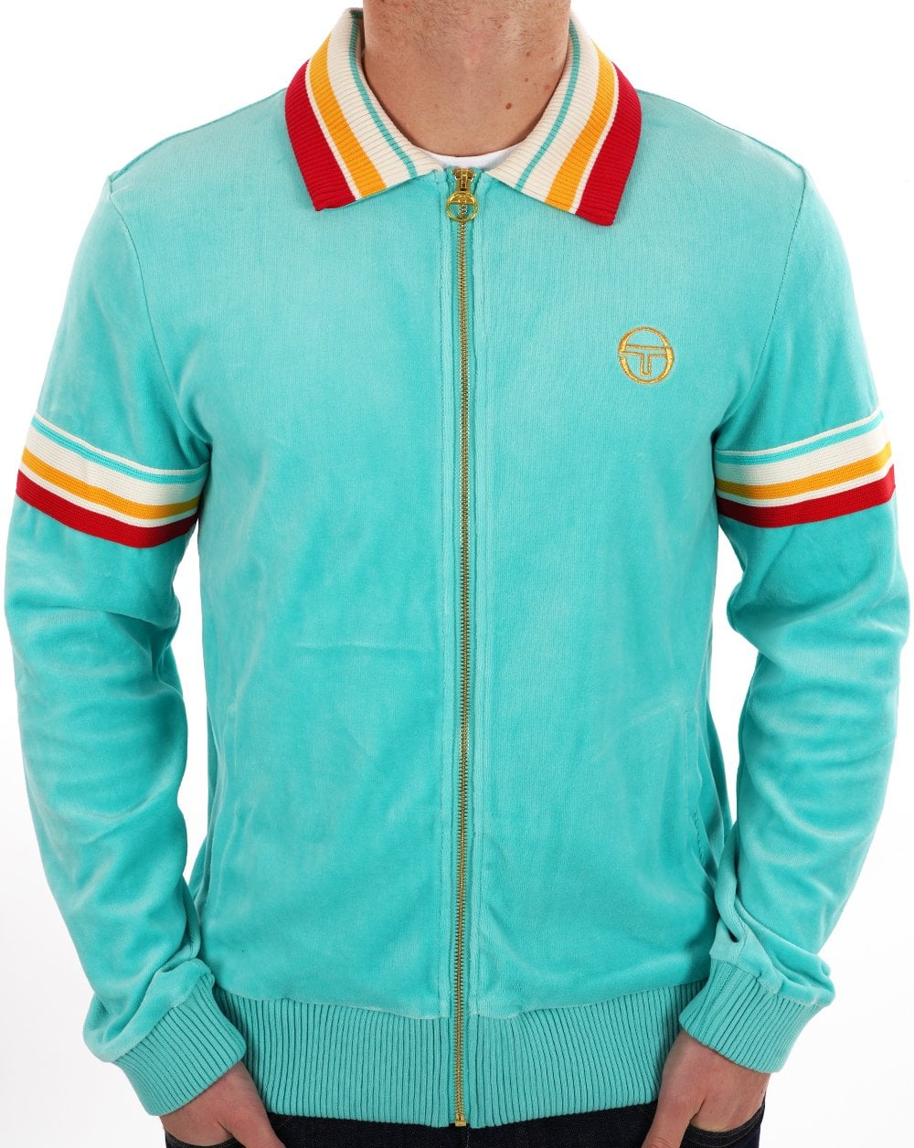 Sergio Tacchini Slice Velour Track Top Pool Blau