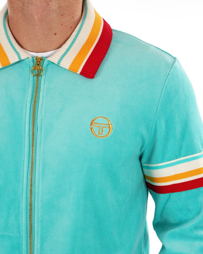 Sergio Tacchini Slice Velour Track Top Pool Blau