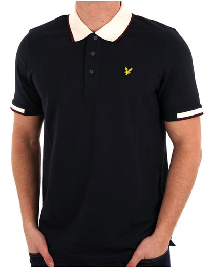 Lyle &amp; Scott – Poloshirt mit Streifen in Marineblau