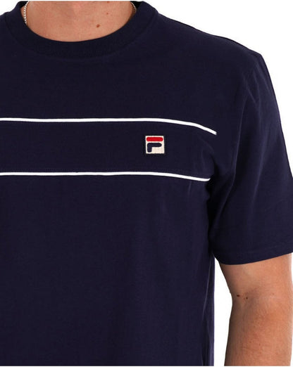 Fila Vintage Tris T-Shirt Marineblau Weiß