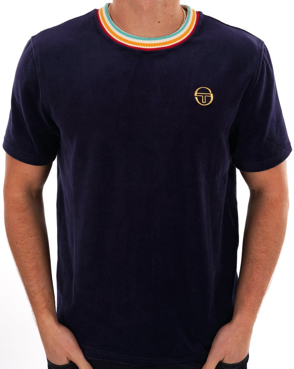 Sergio Tacchini Slice Velours T-Shirt Marineblau
