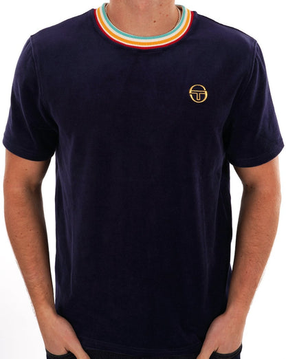 Sergio Tacchini Slice Velours T-Shirt Marineblau
