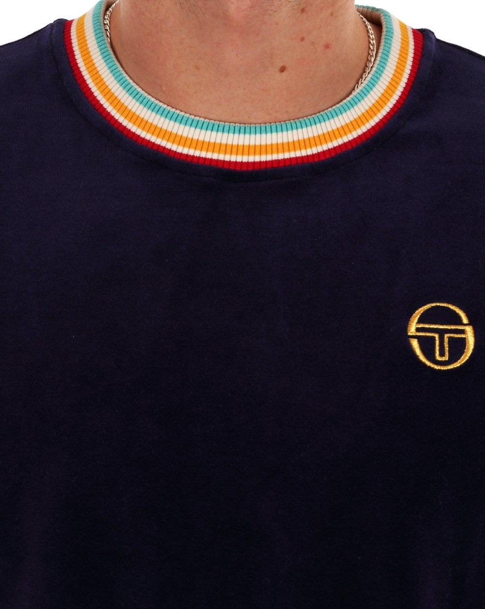 Sergio Tacchini Slice Velours T-Shirt Marineblau