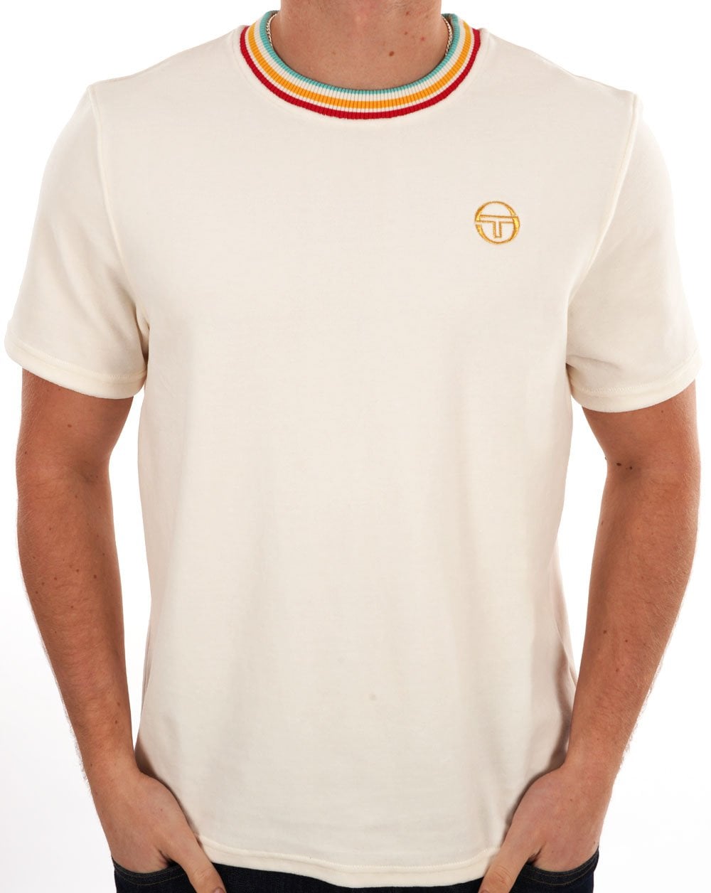 Sergio Tacchini Slice Velour T-Shirt Gardenia
