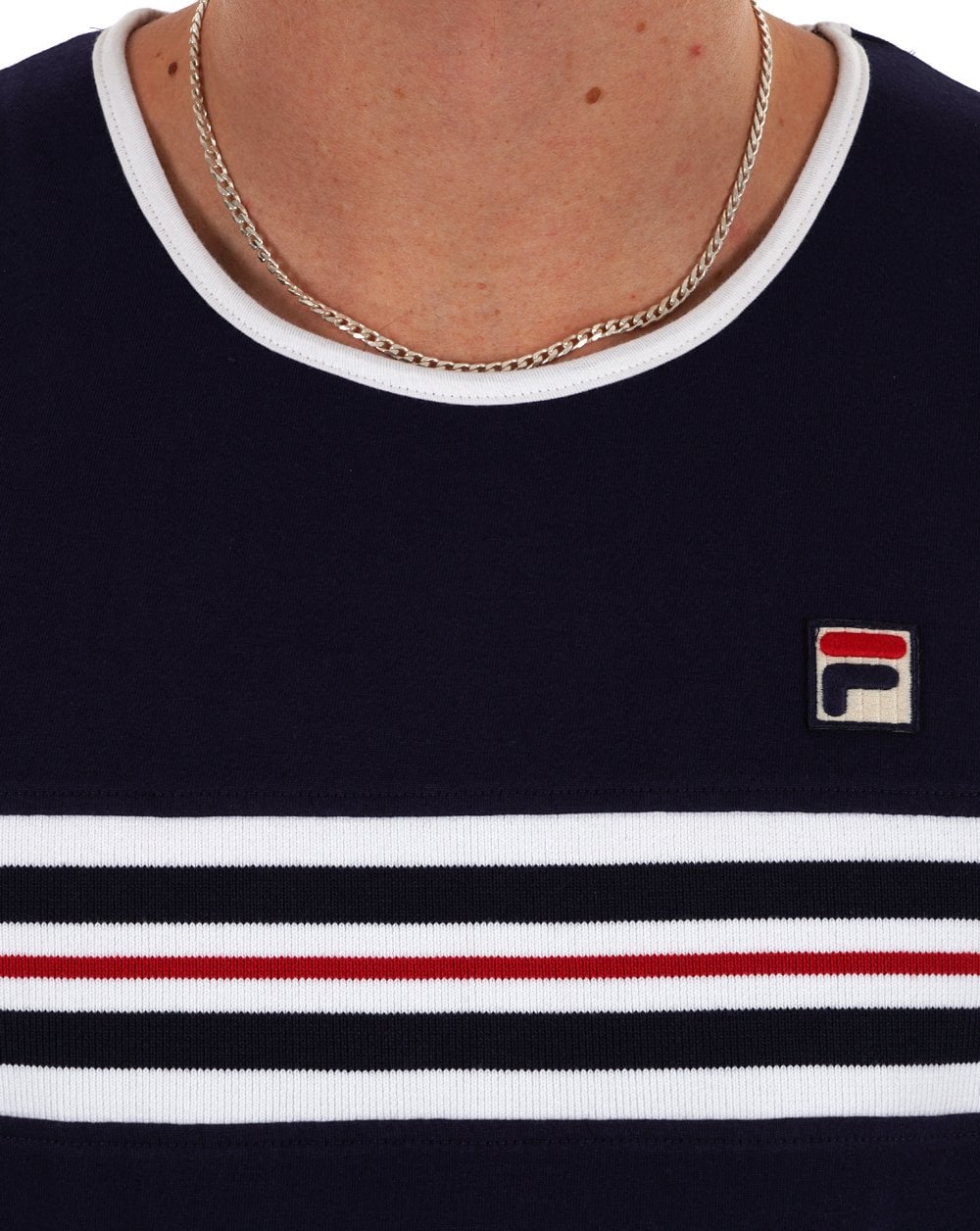 Fila – Weste mit Vintage-Streifen auf der Brust, Marineblau