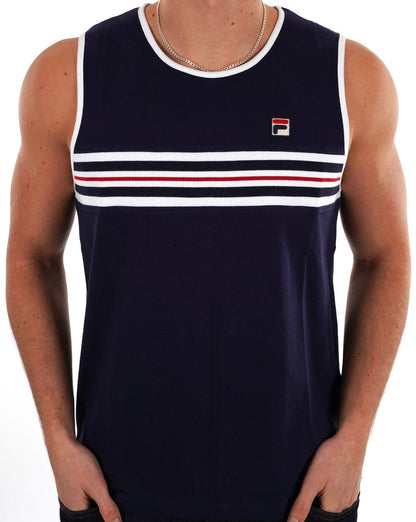 Fila – Weste mit Vintage-Streifen auf der Brust, Marineblau