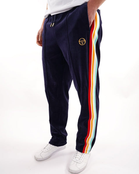 Sergio Tacchini Slice Velour Track Pants Navy Blue