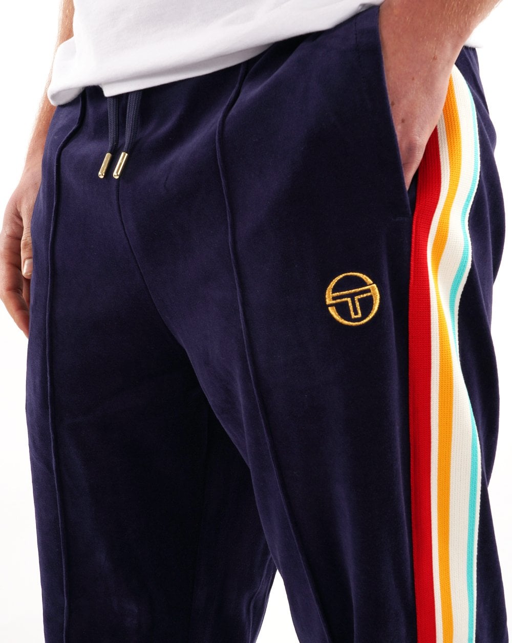 Sergio Tacchini Slice Velours-Trainingshose, Marineblau