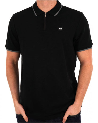 Weekend Offender Monti Zip Polo Schwarz