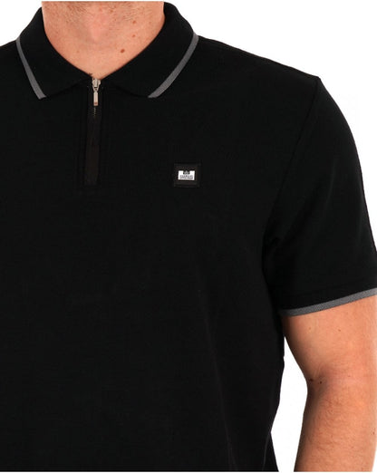 Weekend Offender Monti Zip Polo Schwarz