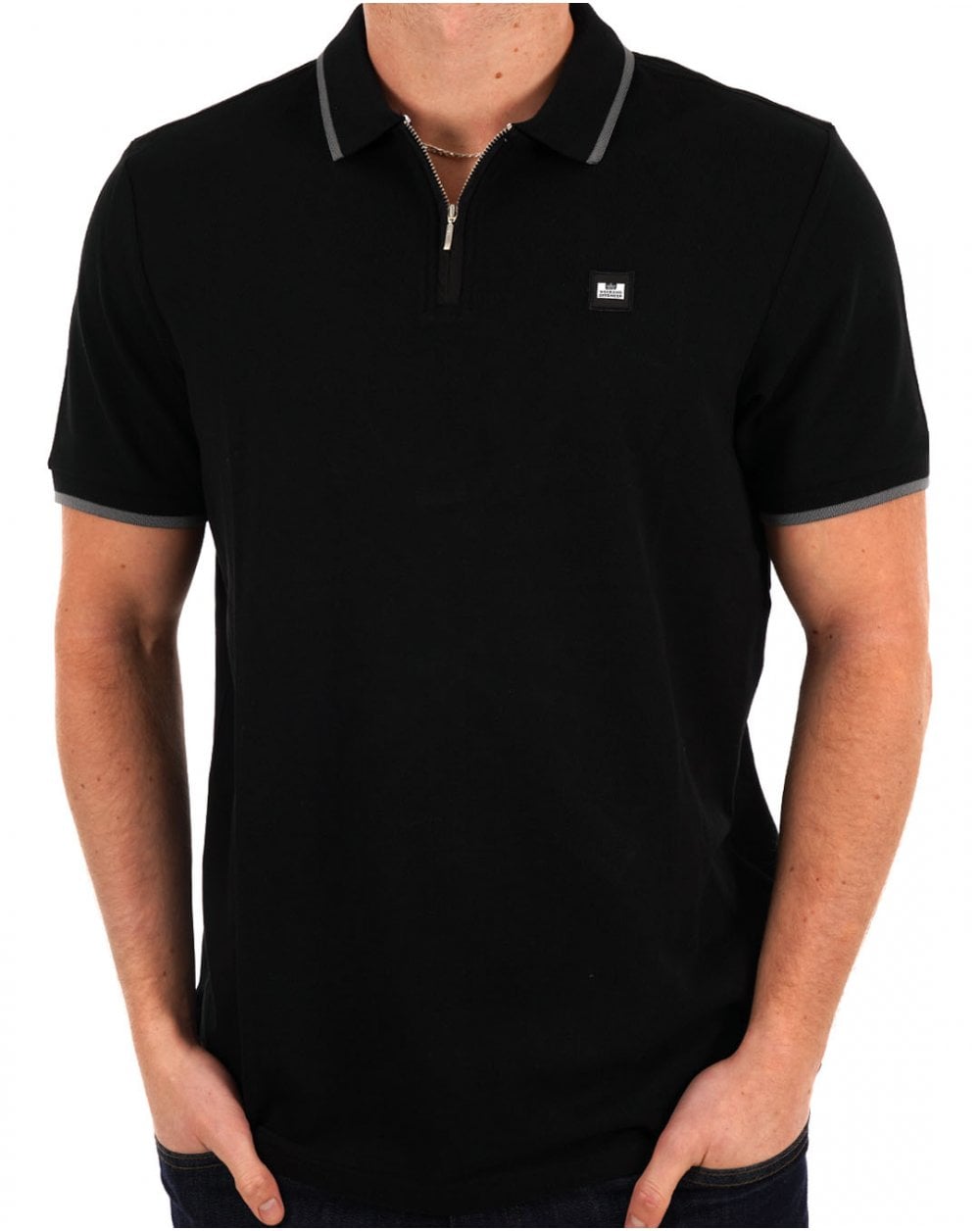 Weekend Offender Monti Zip Polo Schwarz