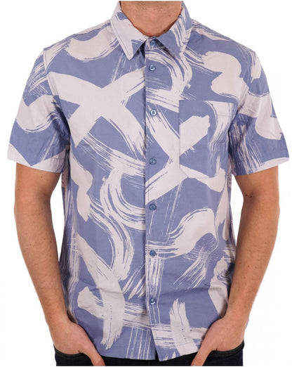 Weekend Offender Toshima Camo Kurzarmhemd in zartem Flieder
