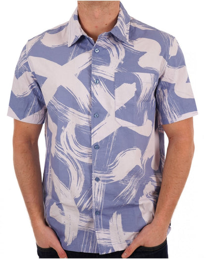 Weekend Offender Toshima Camo Kurzarmhemd in zartem Flieder