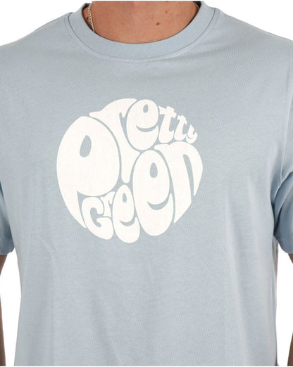 Pretty Green Gillespie Logo T-Shirt Hellblau