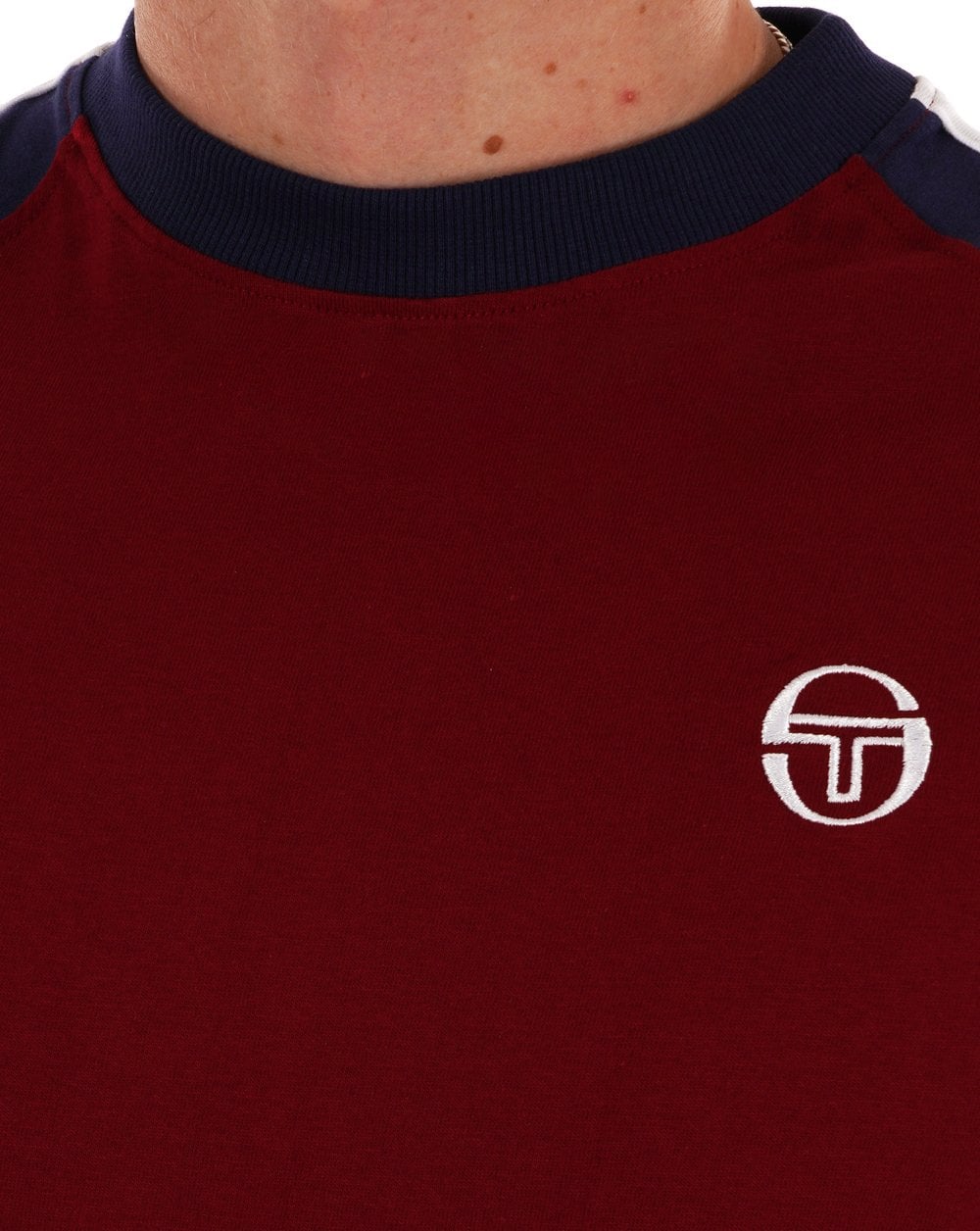 Sergio Tacchini Retro Ace T-Shirt Dunkelrot/Marineblau