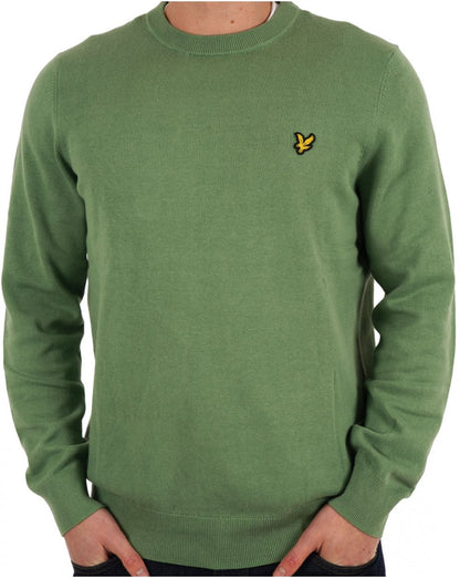Lyle &amp; Scott – Baumwollpullover mit Rundhalsausschnitt, Rauchgrün