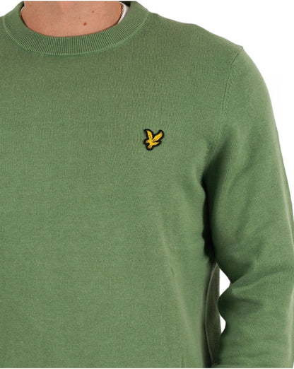Lyle &amp; Scott – Baumwollpullover mit Rundhalsausschnitt, Rauchgrün