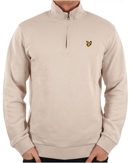 Lyle &amp; Scott – Sweatshirt mit 1/4-Reißverschluss in Stein