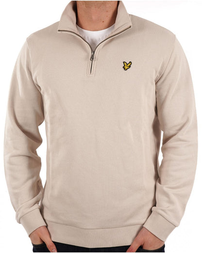 Lyle &amp; Scott – Sweatshirt mit 1/4-Reißverschluss in Stein