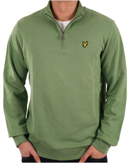 Lyle &amp; Scott – Sweatshirt mit 1/4-Reißverschluss, Rauchgrün