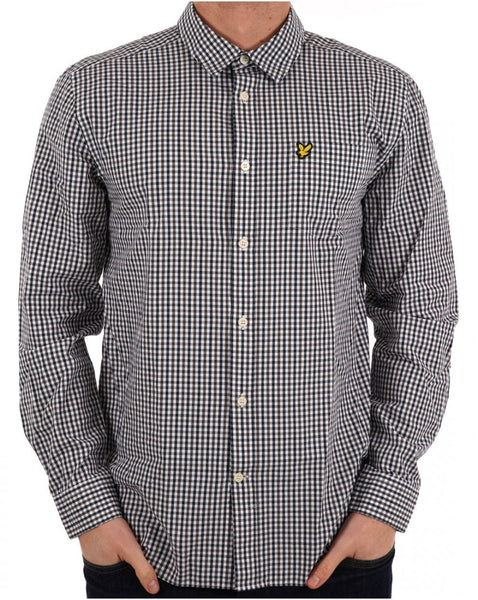 Lyle & Scott Checked Gingham Shirt White/Dark Navy
