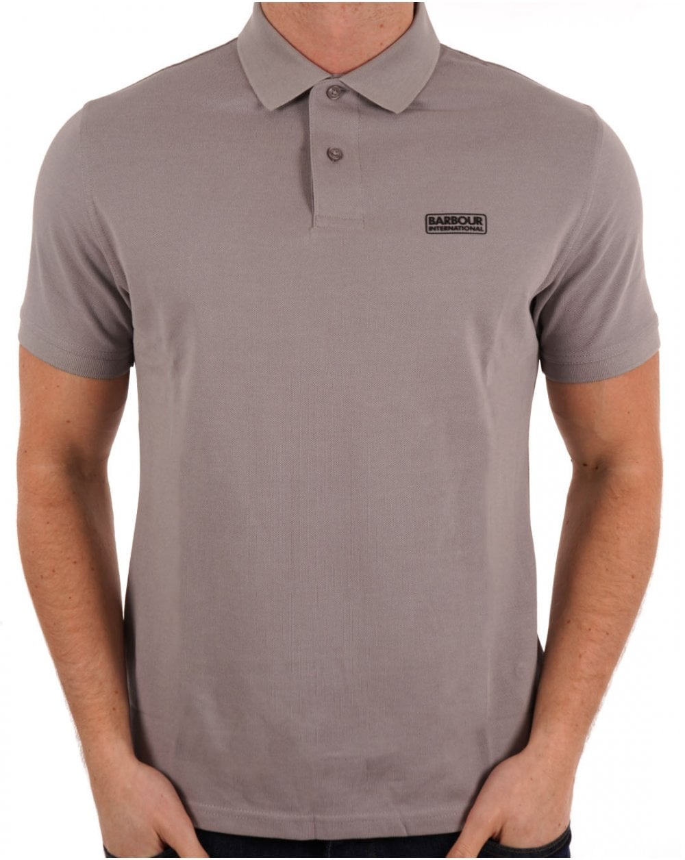 Barbour International Essential Poloshirt in Hellschiefergrau