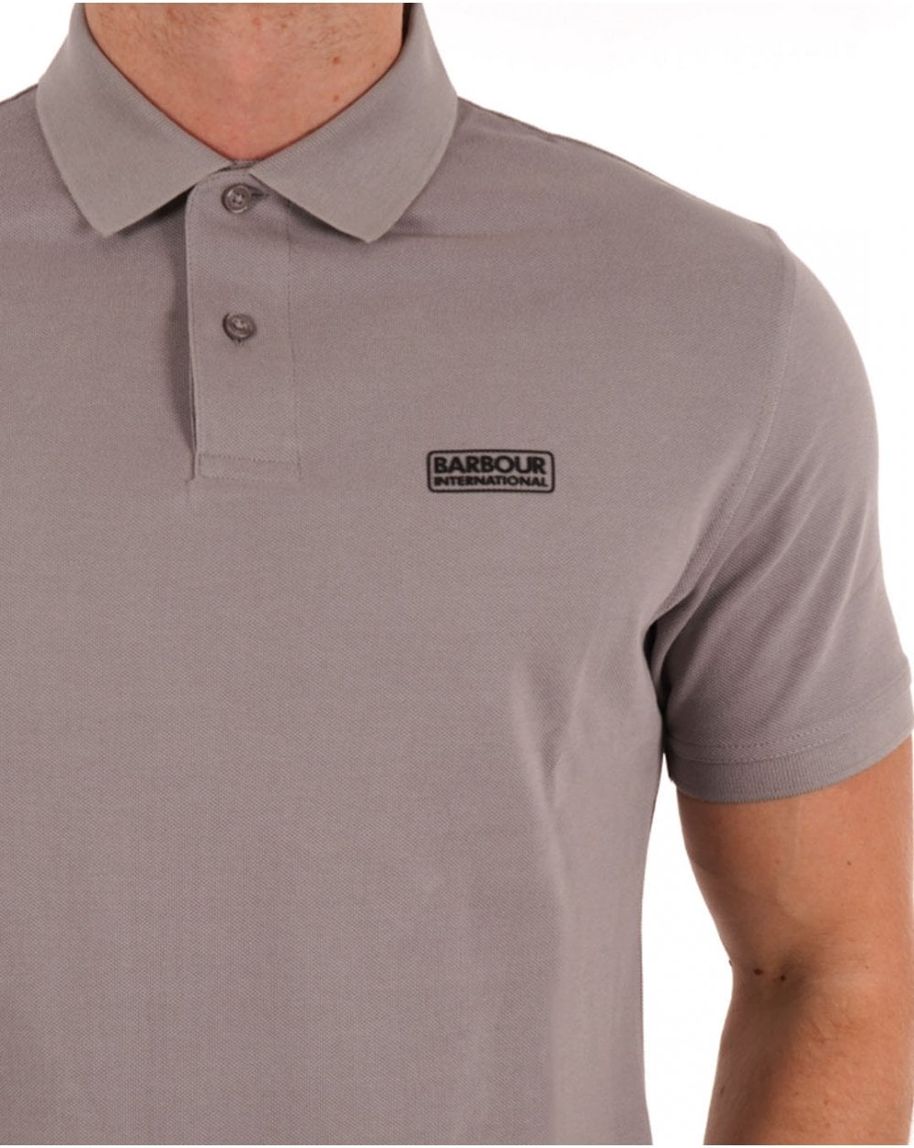 Barbour International Essential Poloshirt in Hellschiefergrau
