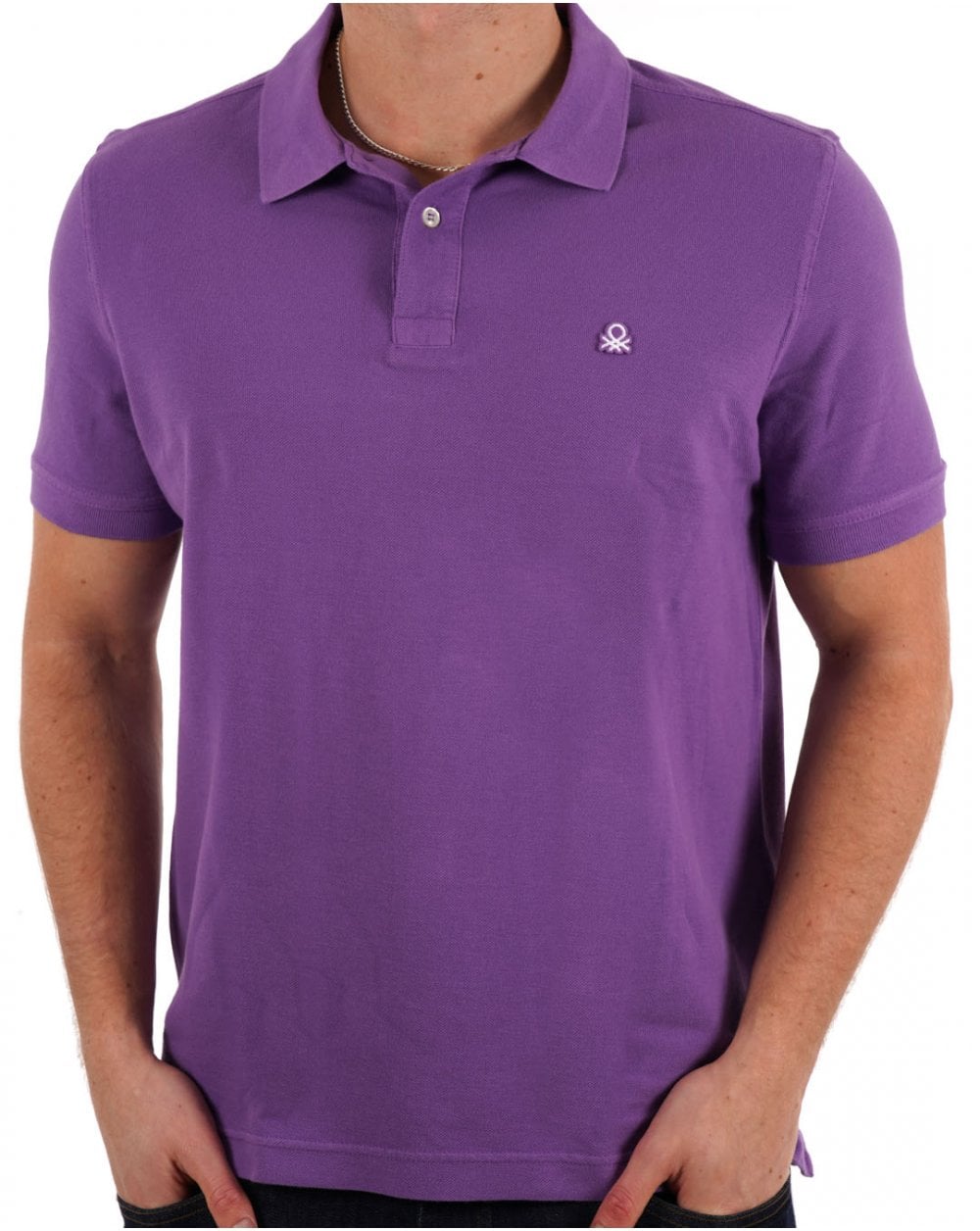 Benetton Poloshirt Schwarze Johannisbeere