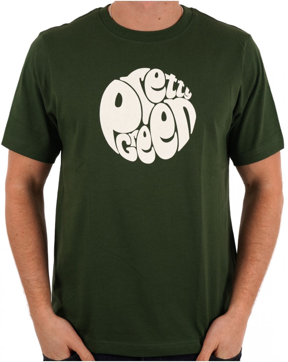 Pretty Green Gillespie Logo T-Shirt Dunkelgrün