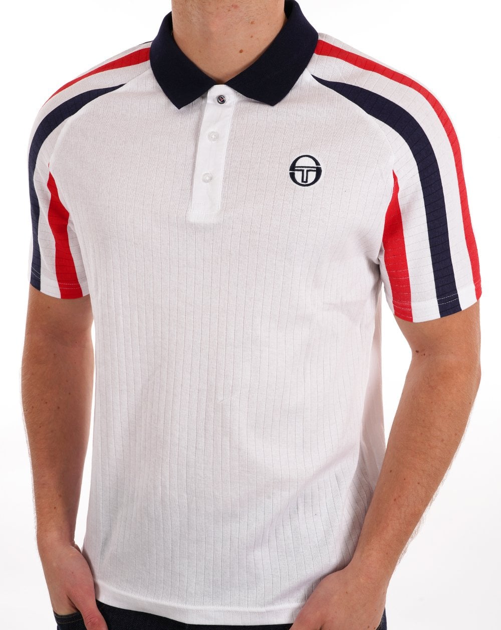 Sergio Tacchini Blow Poloshirt Weiß Marine Rot