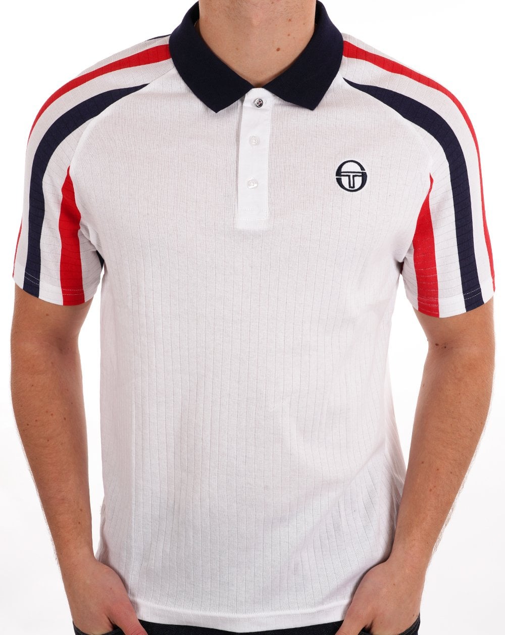 Sergio Tacchini Blow Poloshirt Weiß Marine Rot