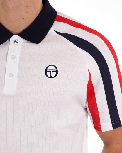Sergio Tacchini Blow Poloshirt Weiß Marine Rot