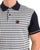 Trojan Diagonal Jacquard Panel Polo Navy