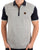 Trojan Textured Houndstooth Panel Polo Navy