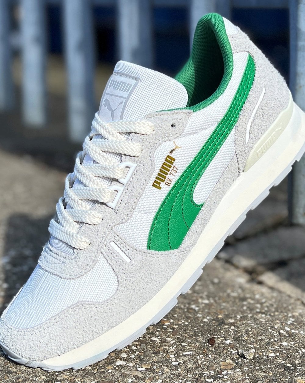 Puma RX 737 Vintage Trainer Weiß Grün Hellgrau