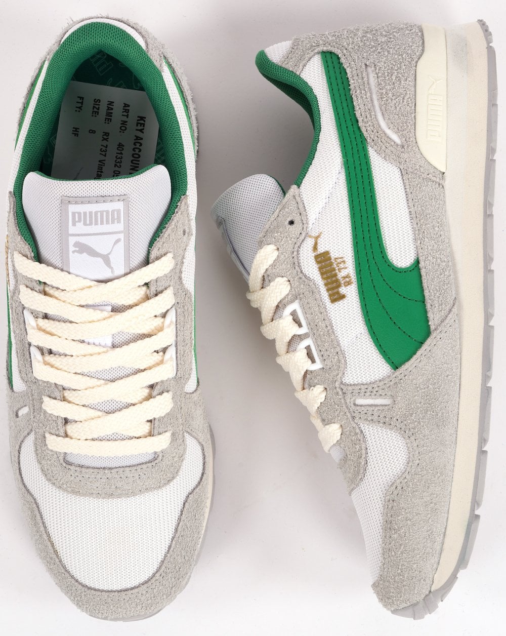 Puma RX 737 Vintage Trainer Weiß Grün Hellgrau