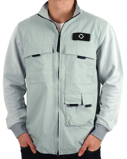 MA.STRUM Mixed Media Trichtershirt Iceberg