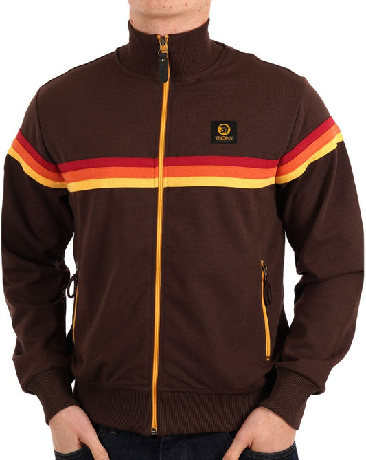 Trojan Trojan Retro Stripe Trainingsjacke Schokolade