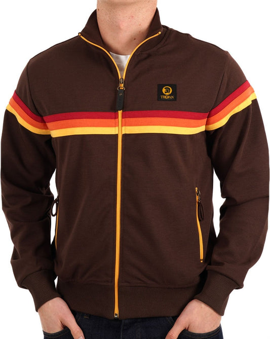 Trojan Trojan Retro Stripe Trainingsjacke Schokolade