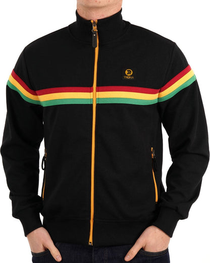 Trojan Retro-Streifen-Trainingsjacke Schwarz