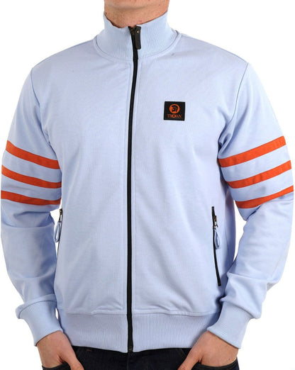 Trojan – Trainingsjacke mit Streifenärmeln, Puderblau